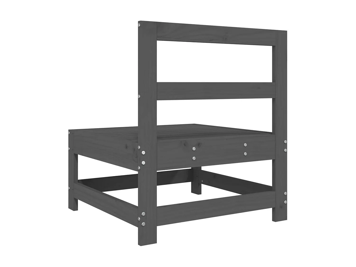 Canapés centraux de jardin 2 pcs gris bois de pin massif