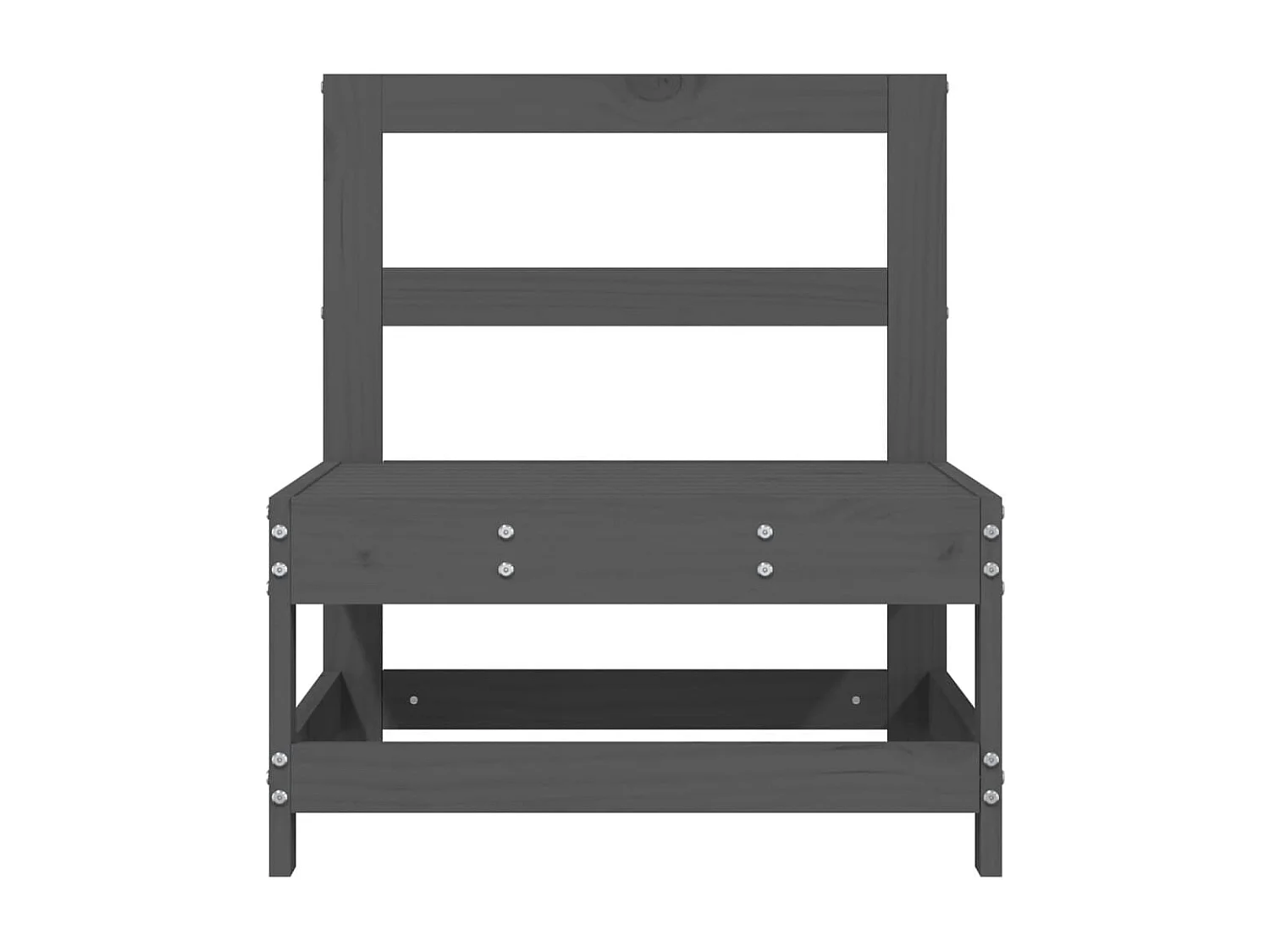 Canapés centraux de jardin 2 pcs gris bois de pin massif
