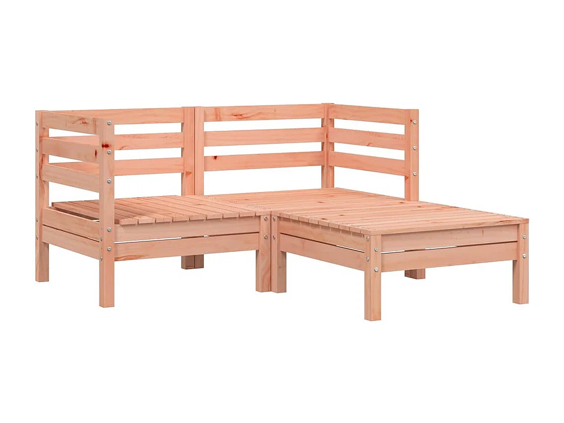 Canapé de jardin 2 places avec repose-pied bois massif douglas