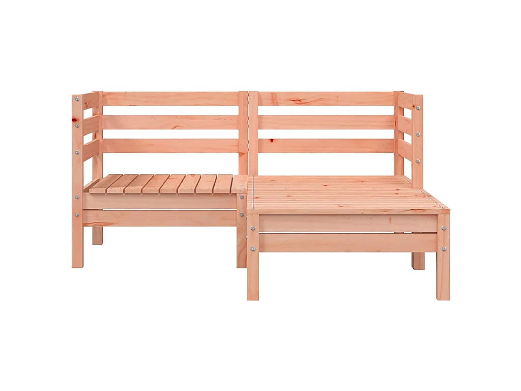 Canapé de jardin 2 places avec repose-pied bois massif douglas