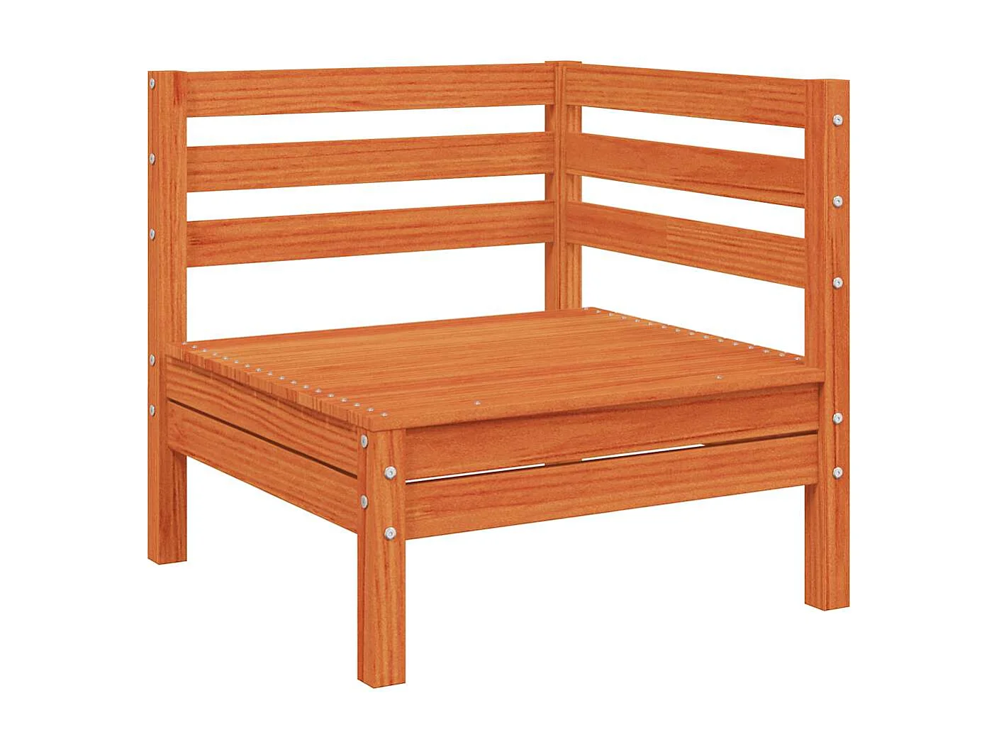 Garten-Ecksofa mit Kissen Wachsbraun Massivholz Kiefer