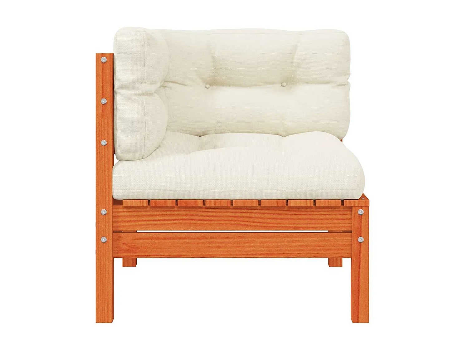 Garten-Ecksofa mit Kissen Wachsbraun Massivholz Kiefer