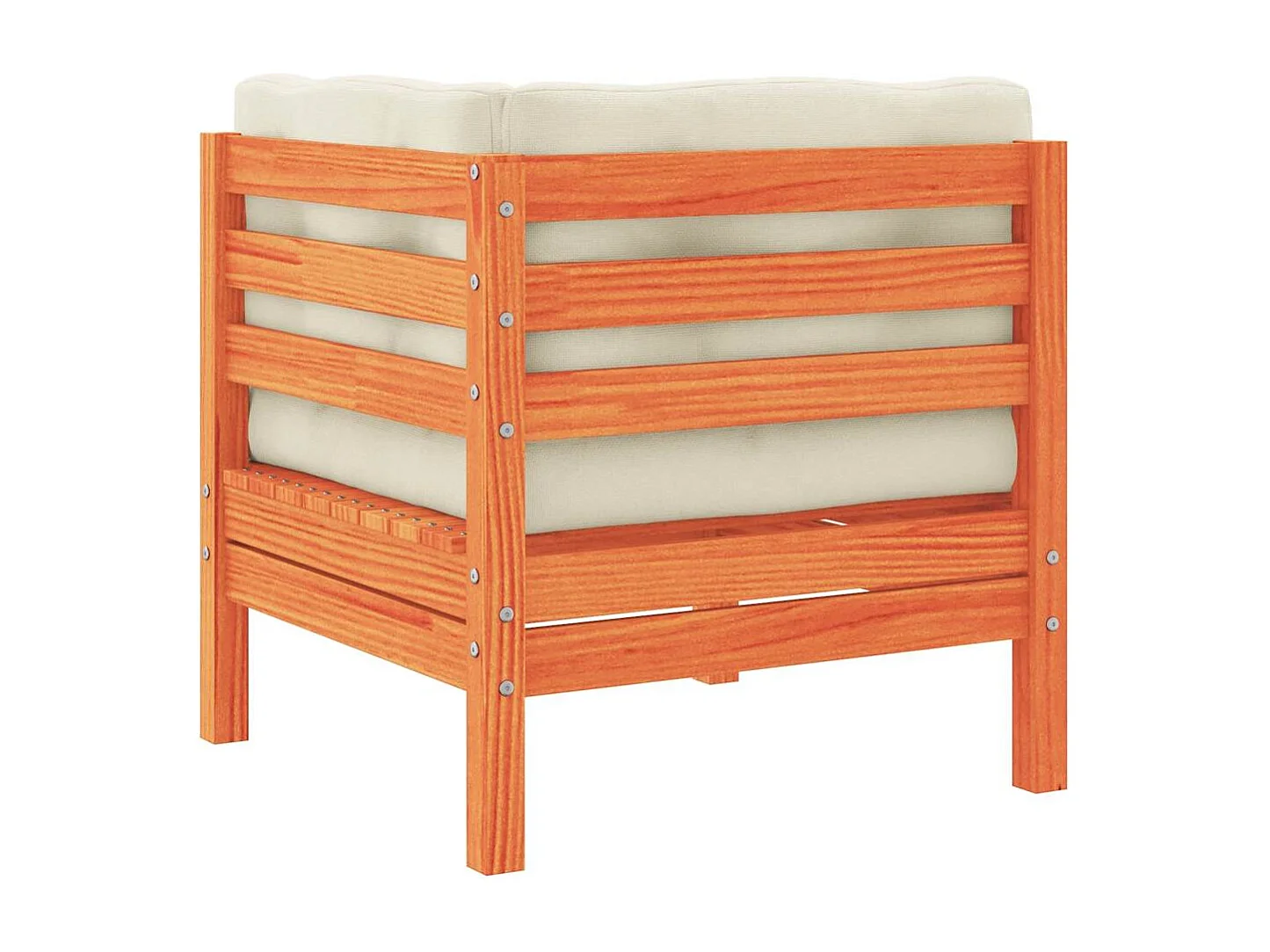 Garten-Ecksofa mit Kissen Wachsbraun Massivholz Kiefer