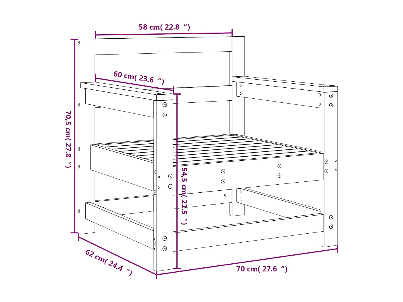 Tuinstoelen 2 st geïmpregneerd hout
