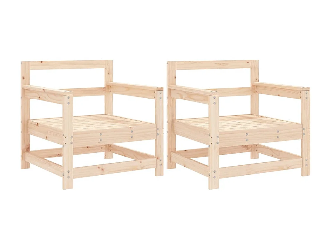 Sedie da Giardino 2pz in Legno Massello Pino