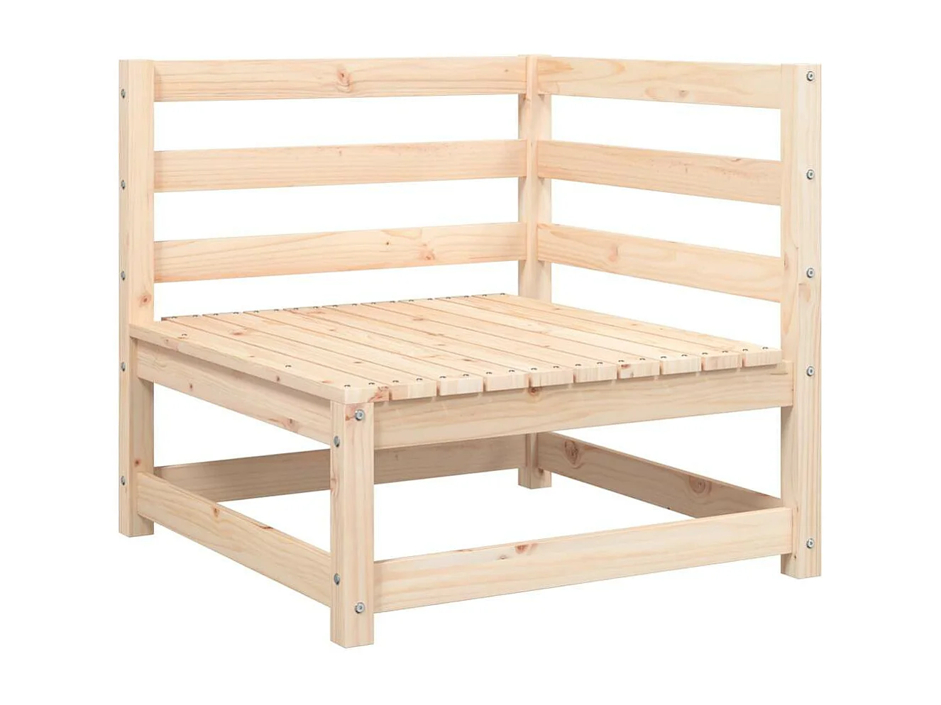 Sofá de equina con cojines madera maciza de pino