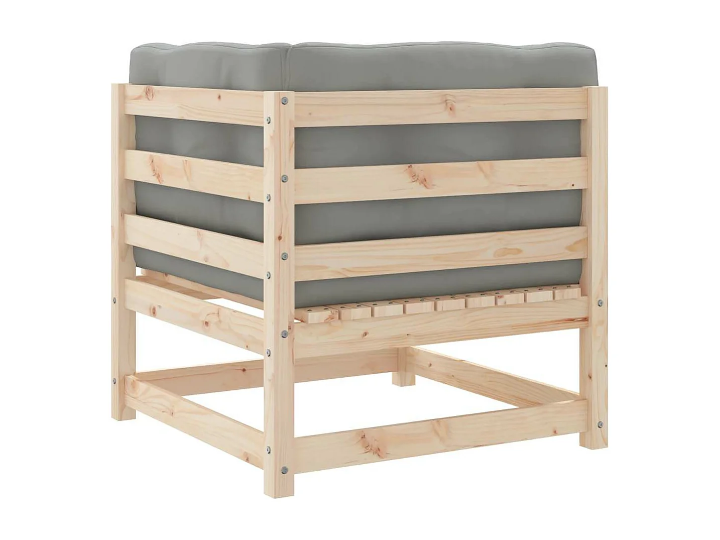 Sofá de equina con cojines madera maciza de pino