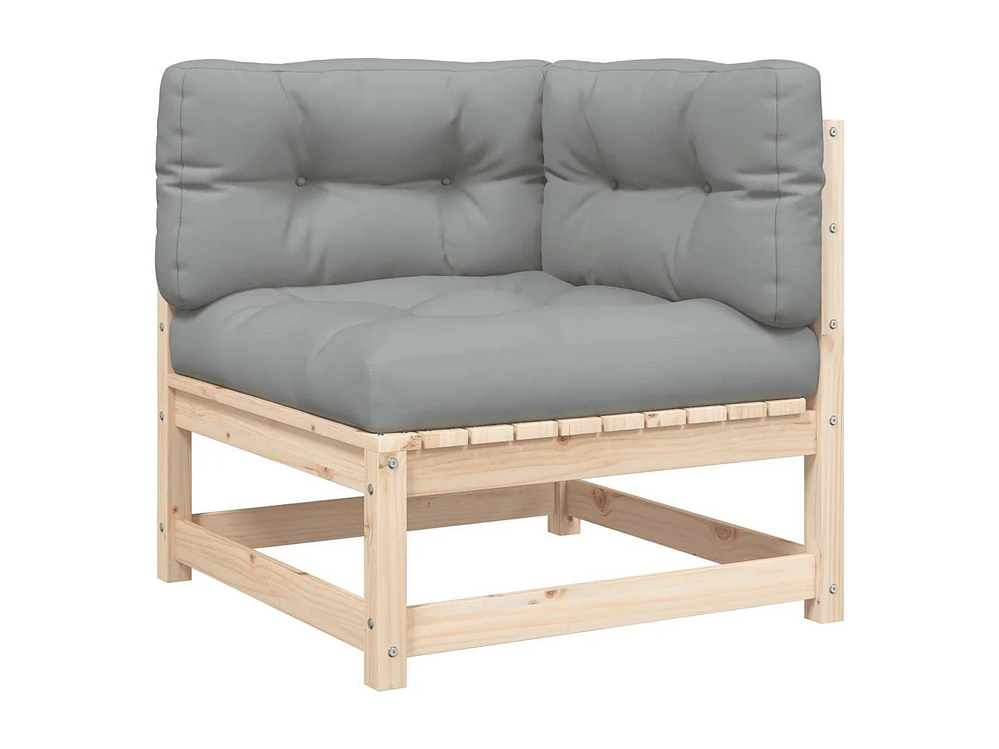 Garten-Ecksofa mit Kissen Massivholz Kiefer