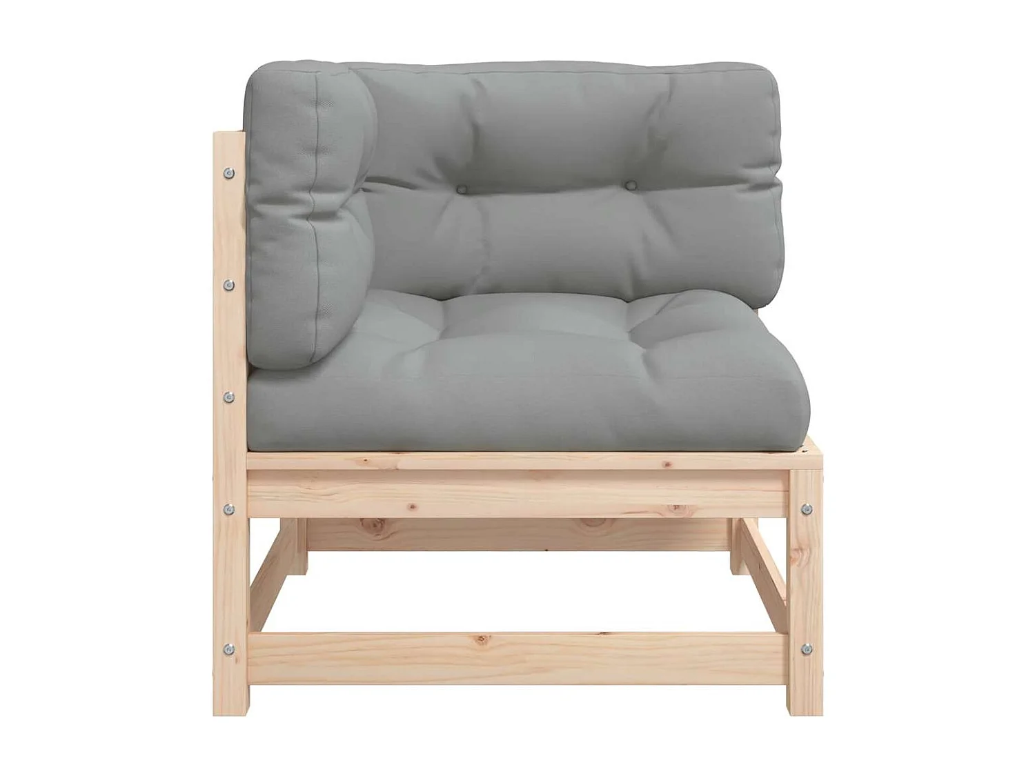 Garten-Ecksofa mit Kissen Massivholz Kiefer