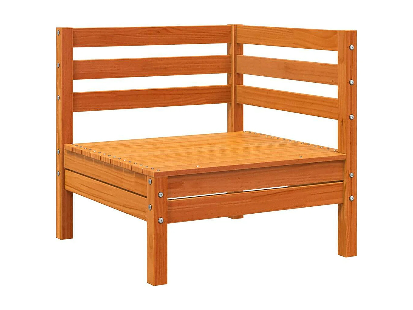 Garten-Ecksofa Wachsbraun Massivholz Kiefer