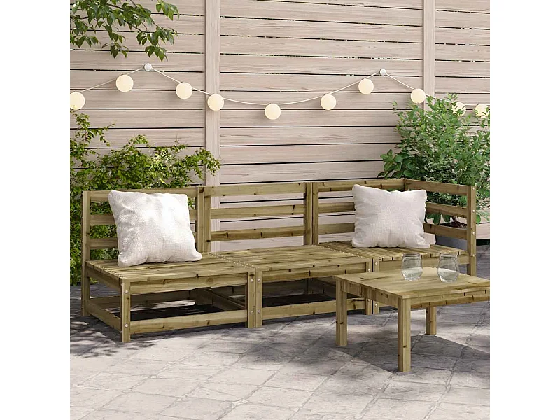 Canapé de jardin 3 places bois de pin imprégné