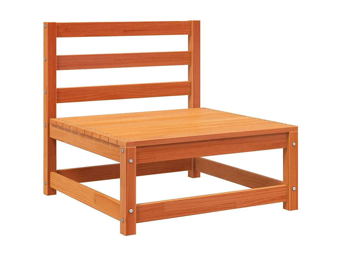 Gartensofa ohne Armlehnen Wachsbraun 70x70x67 cm Massivholz