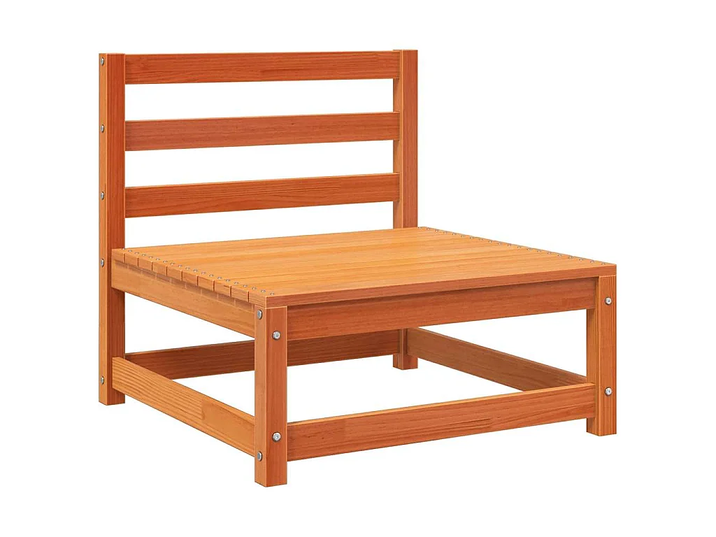 Canapé de jardin sans accoudoirs cire marron bois de pin massif