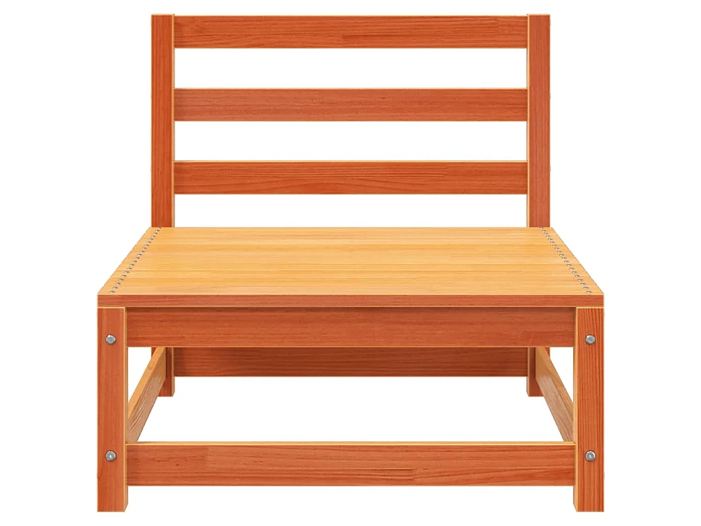 Canapé de jardin sans accoudoirs cire marron bois de pin massif