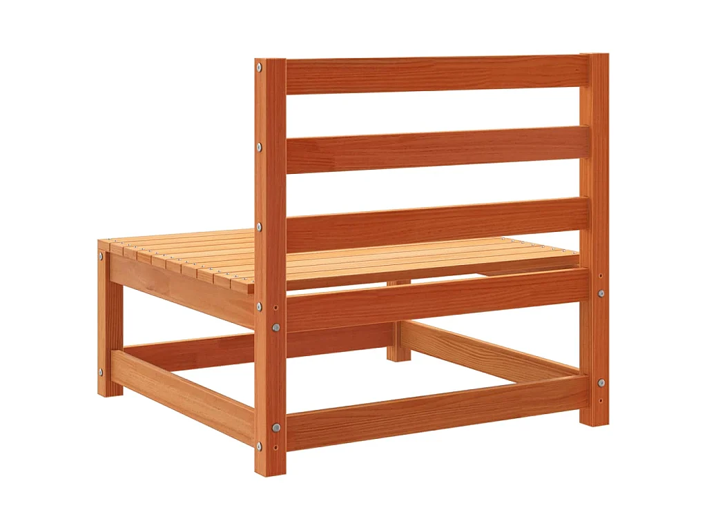 Canapé de jardin sans accoudoirs cire marron bois de pin massif