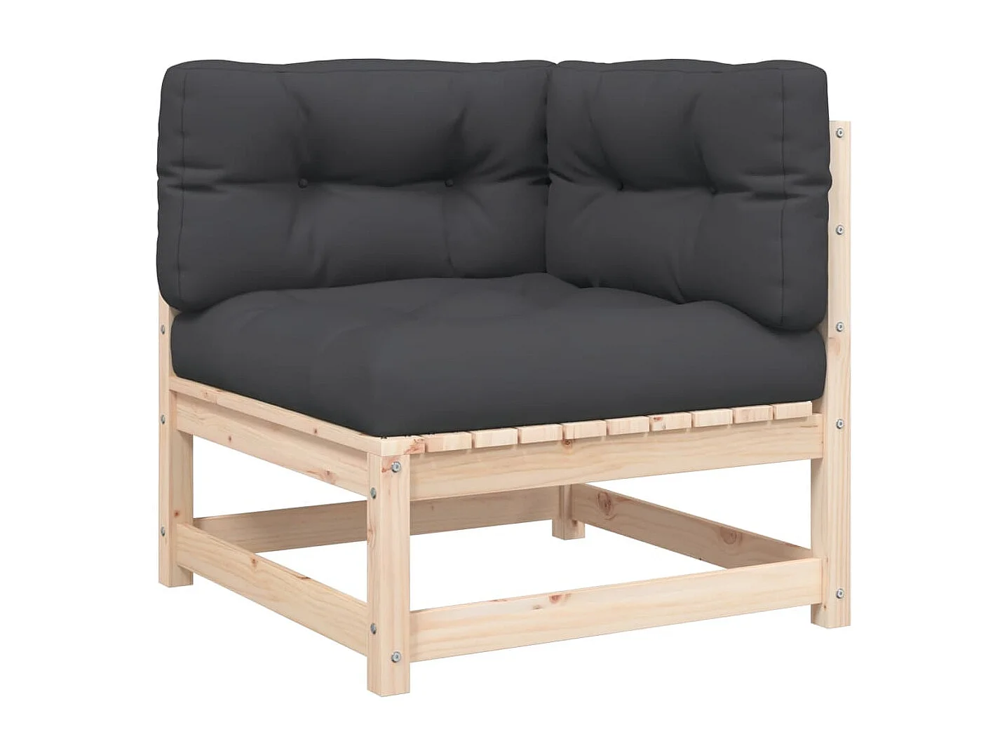 Garten-Ecksofa mit Kissen und Hocker