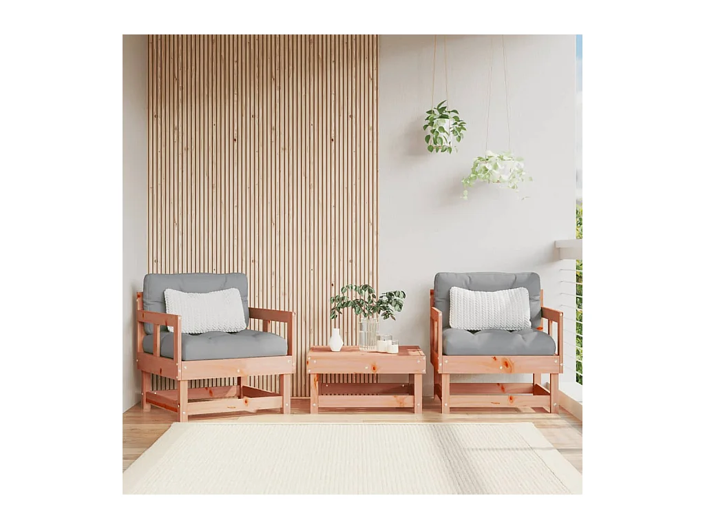 Chaises de jardin lot de 2 cm bois massif douglas