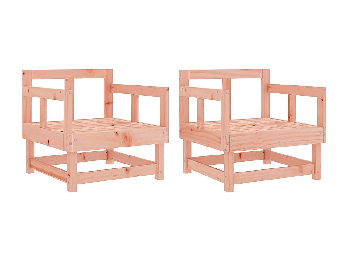 Sedie da Giardino 2 pz in Legno Massello di Douglas