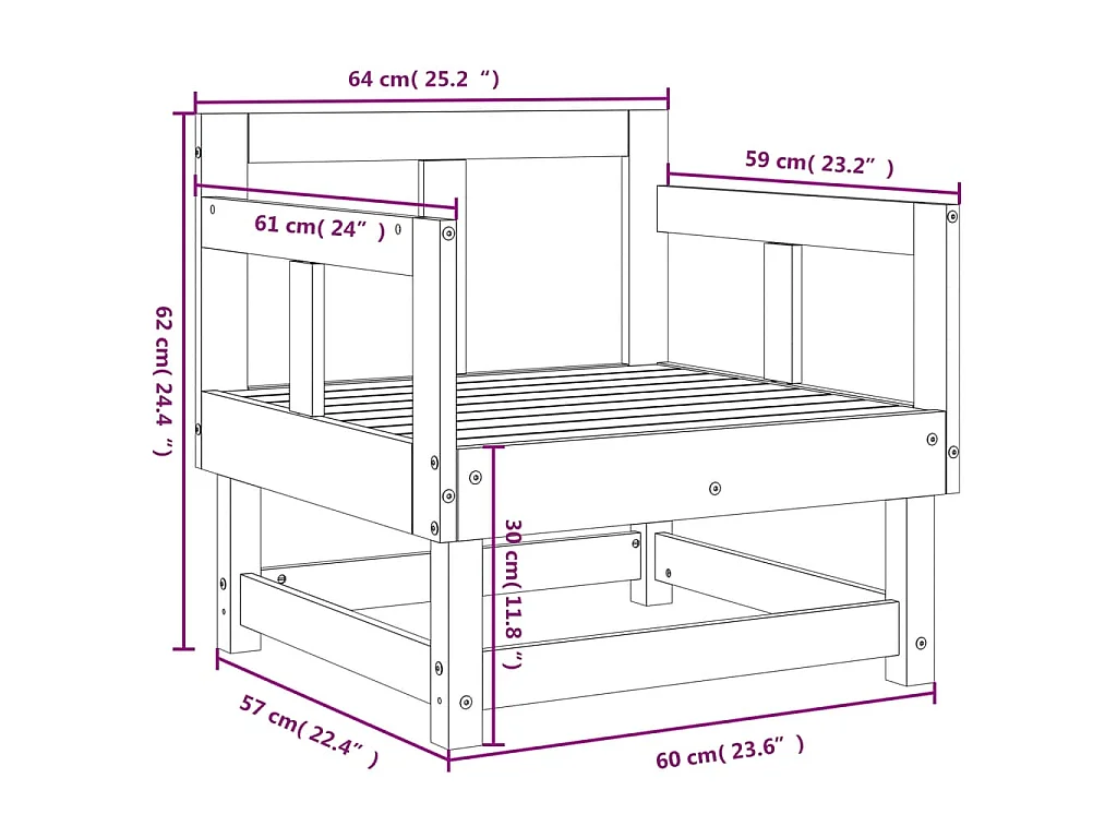 Gartenstühle 2 Stk. Massivholz Douglasie
