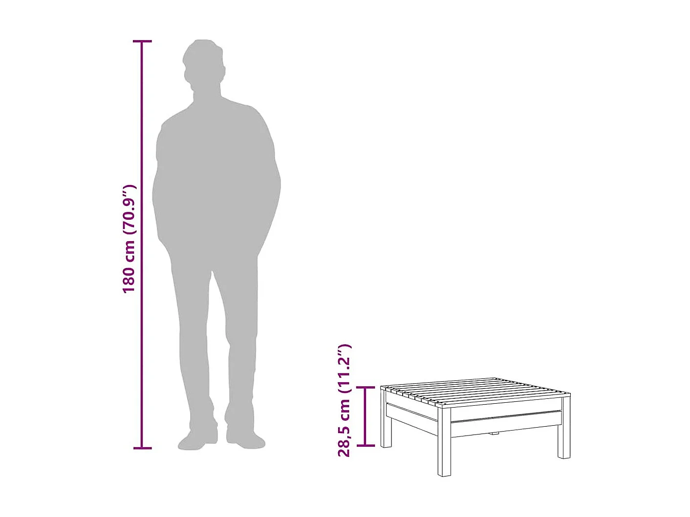 Gartenhocker Massivholz Douglasie