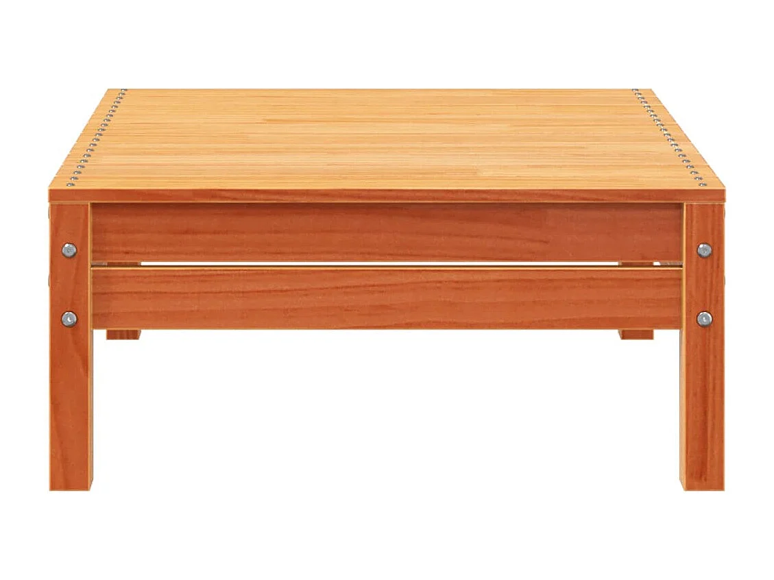 Tuinbank 3-zits met voetenbank massief grenenhout wasbruin