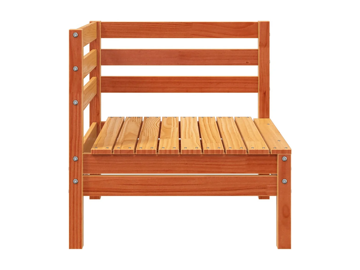 Canapé de jardin 3 places repose-pied cire marron bois massif