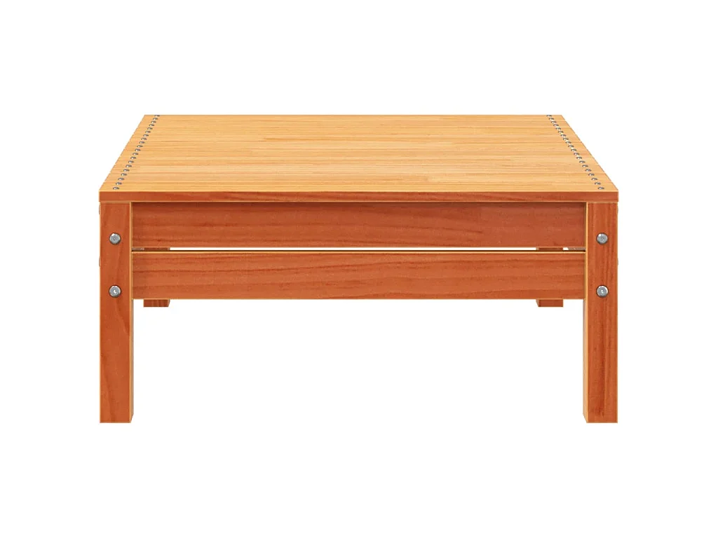 Canapé de jardin 3 places repose-pied cire marron bois massif