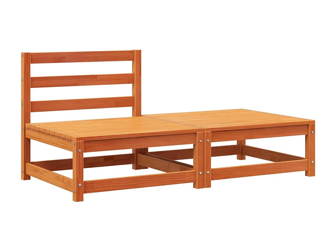 Canapé de jardin sans accoudoirs repose-pieds bois pin massif