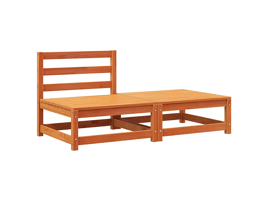 Canapé de jardin sans accoudoirs repose-pieds bois pin massif
