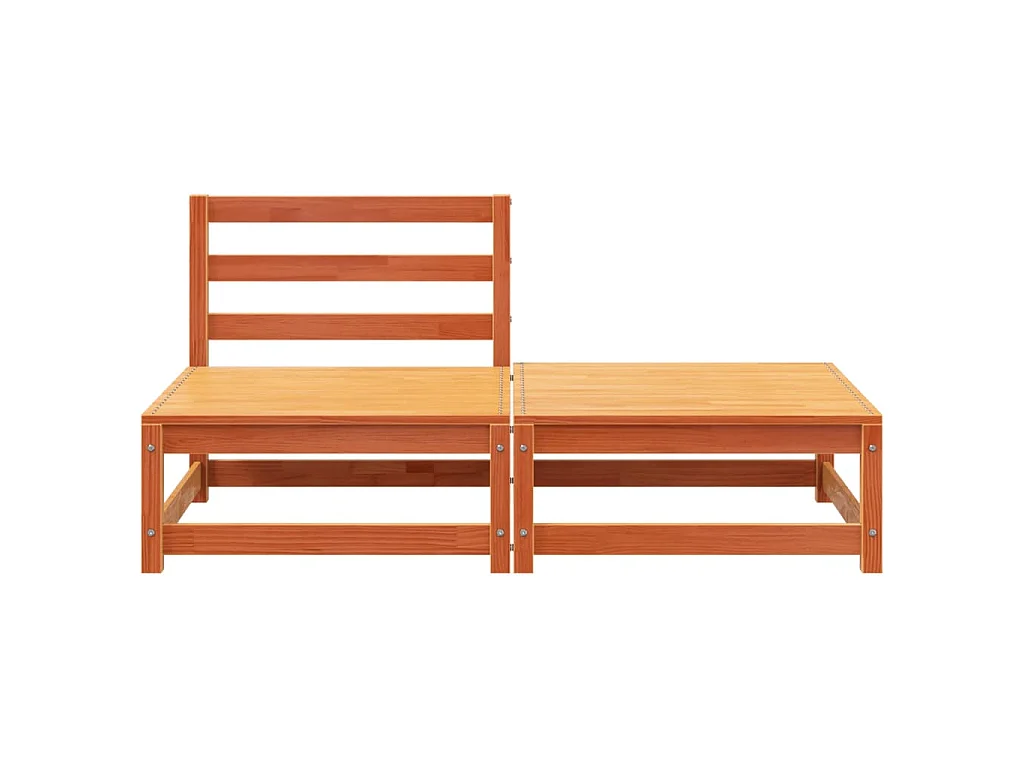 Canapé de jardin sans accoudoirs repose-pieds bois pin massif