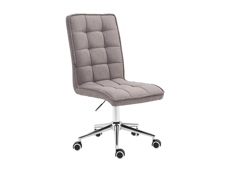 Tabouret de bureau - Tissu & Métal chromé - Gris clair - Peking V2