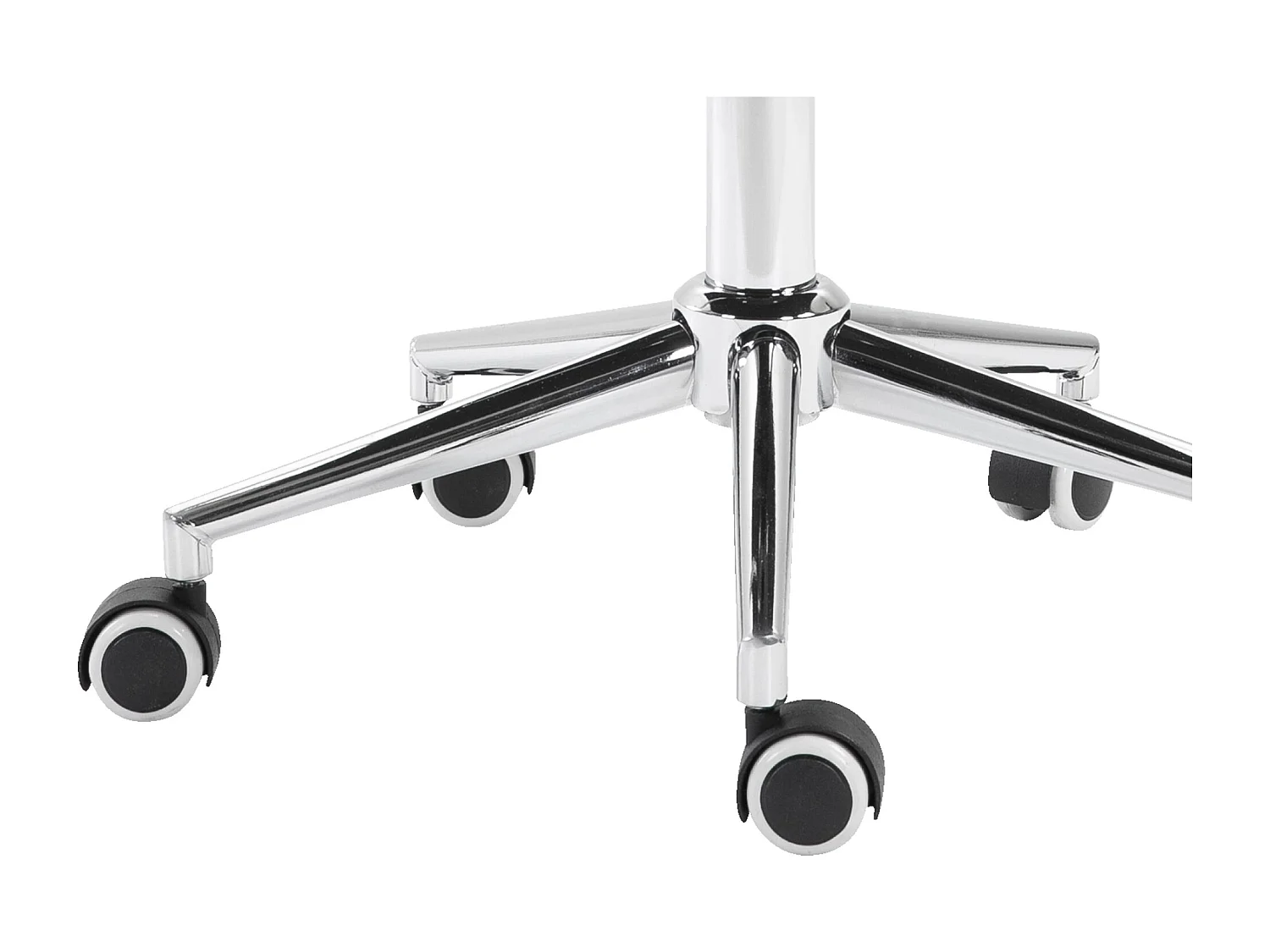 Tabouret de bureau - Tissu & Métal chromé - Crème - Peking V2