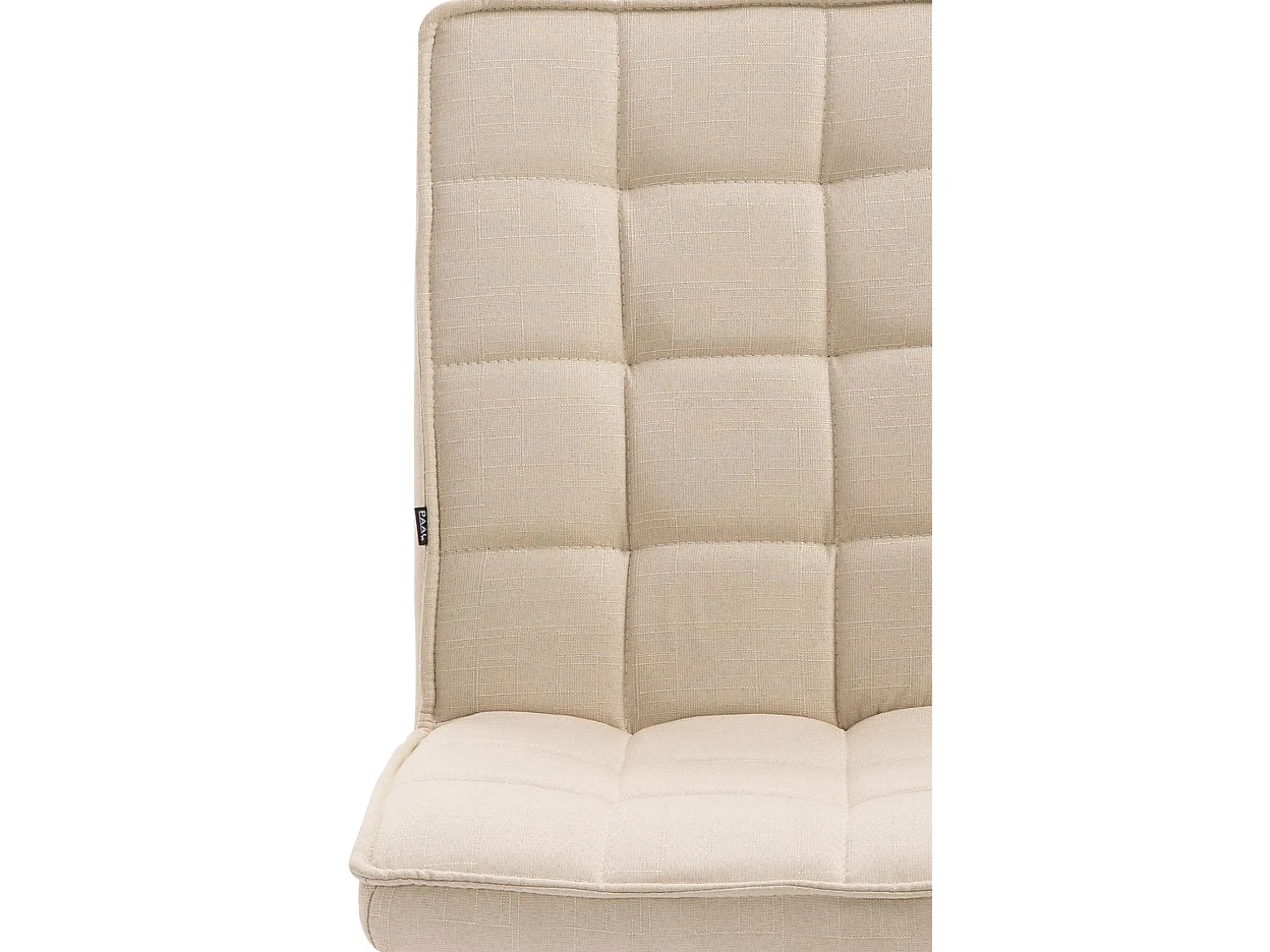 Tabouret de bureau - Tissu & Métal chromé - Crème - Peking V2