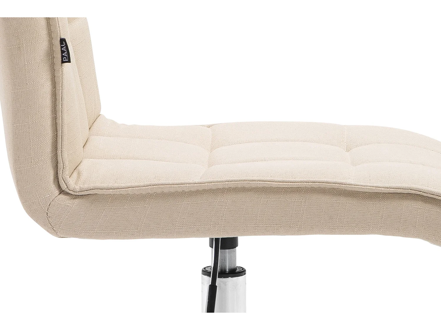 Tabouret de bureau - Tissu & Métal chromé - Crème - Peking V2