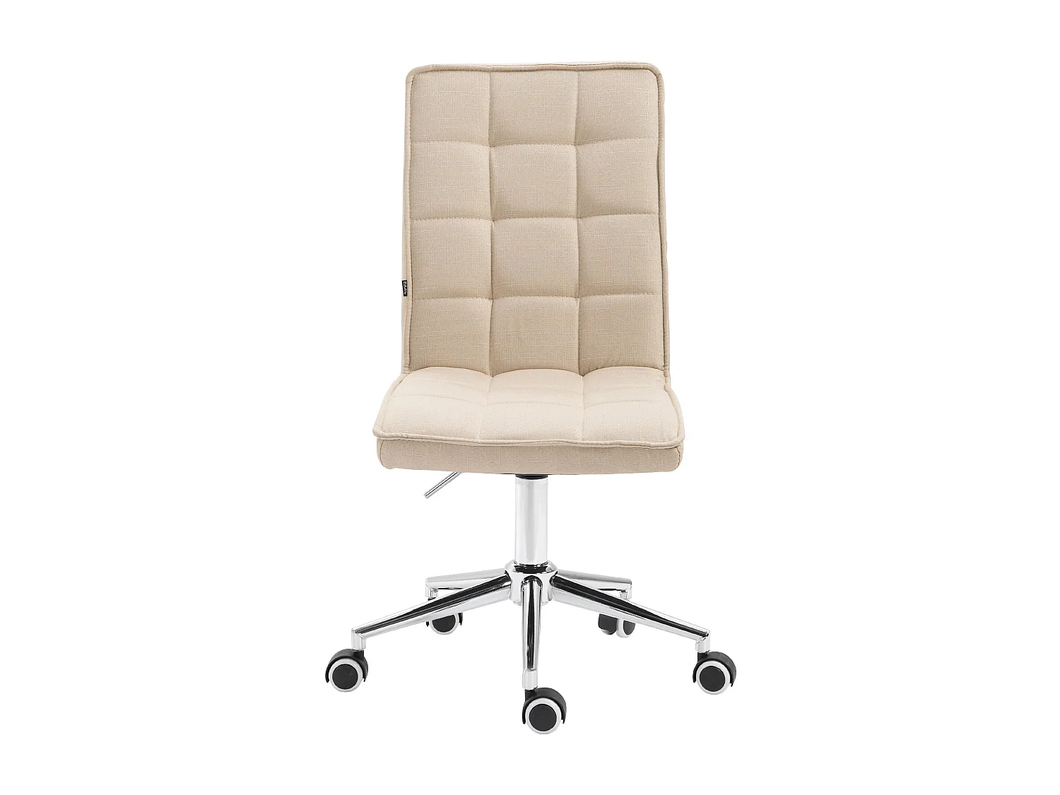 Tabouret de bureau - Tissu & Métal chromé - Crème - Peking V2