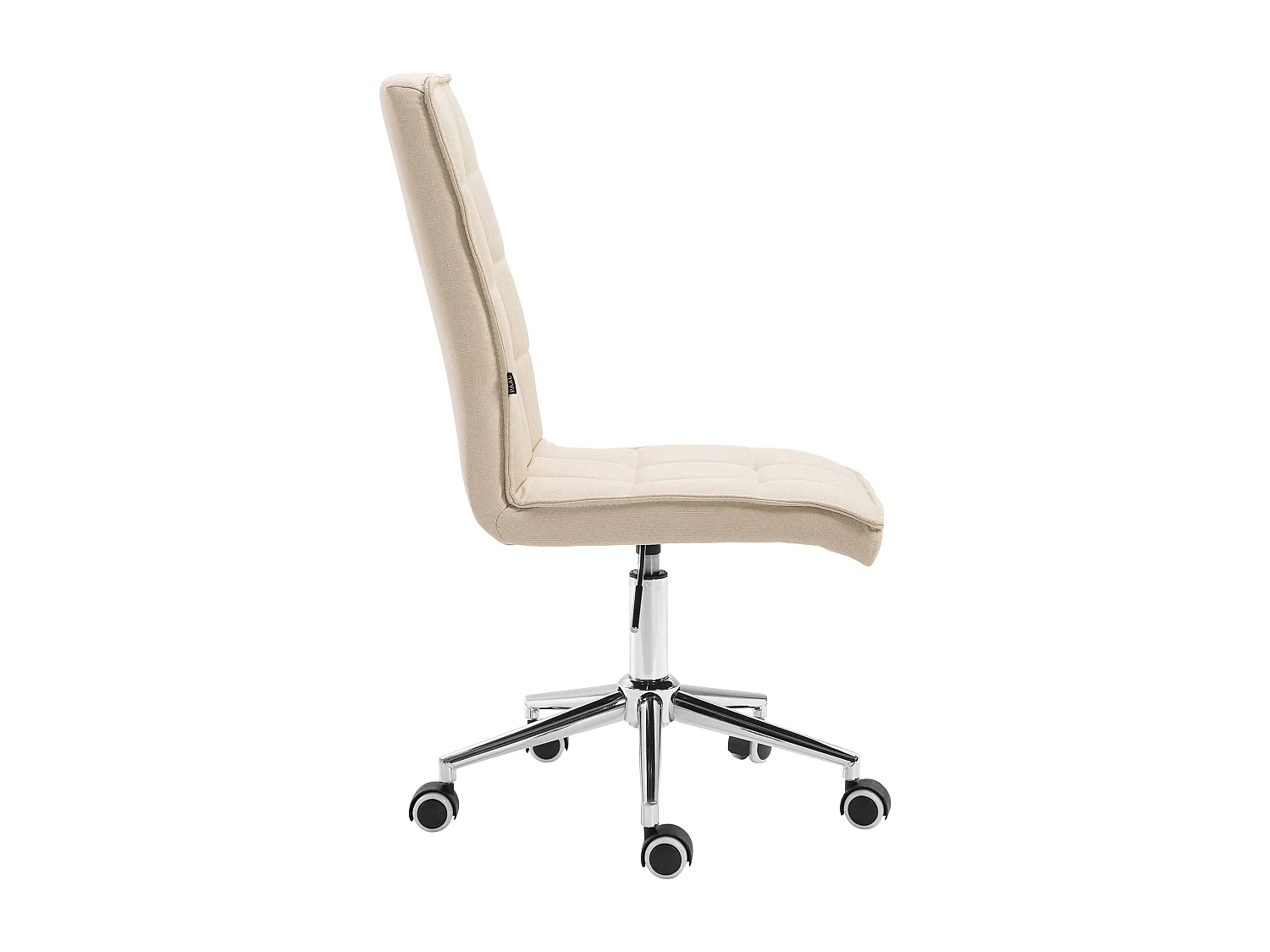 Tabouret de bureau - Tissu & Métal chromé - Crème - Peking V2