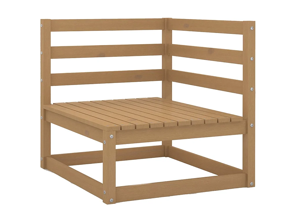 Salon de jardin 10 pcs marron miel bois de pin massif
