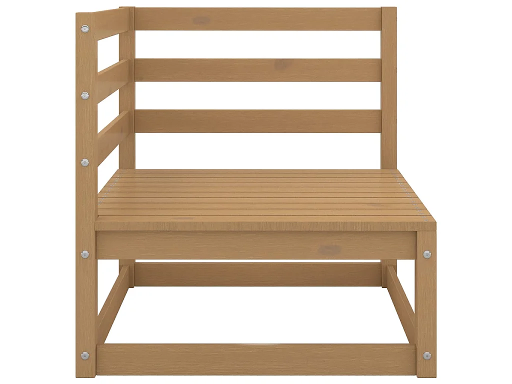 Salon de jardin 10 pcs marron miel bois de pin massif