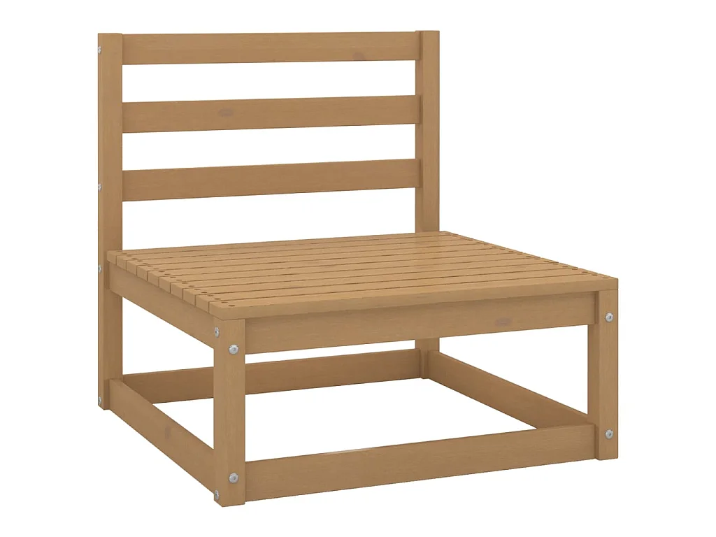 Salon de jardin 10 pcs marron miel bois de pin massif