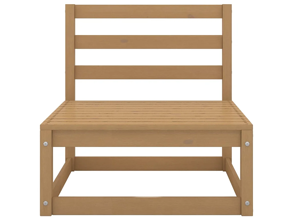 Salon de jardin 10 pcs marron miel bois de pin massif