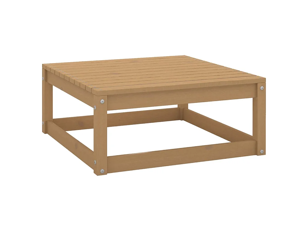 Salon de jardin 10 pcs marron miel bois de pin massif