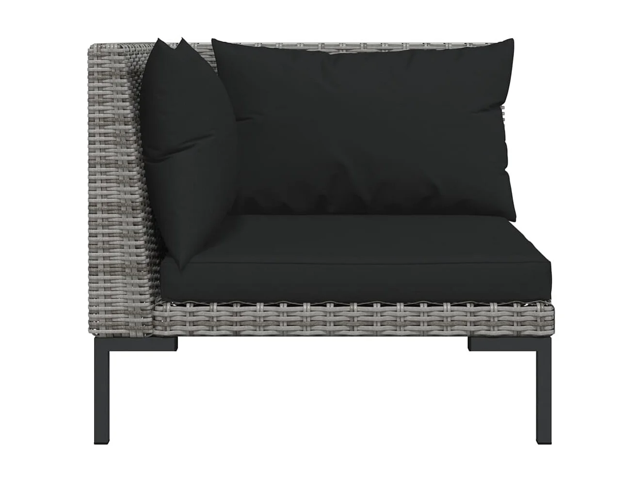 Set sofás de jardín 8 pzas cojines ratán sintético gris oscuro