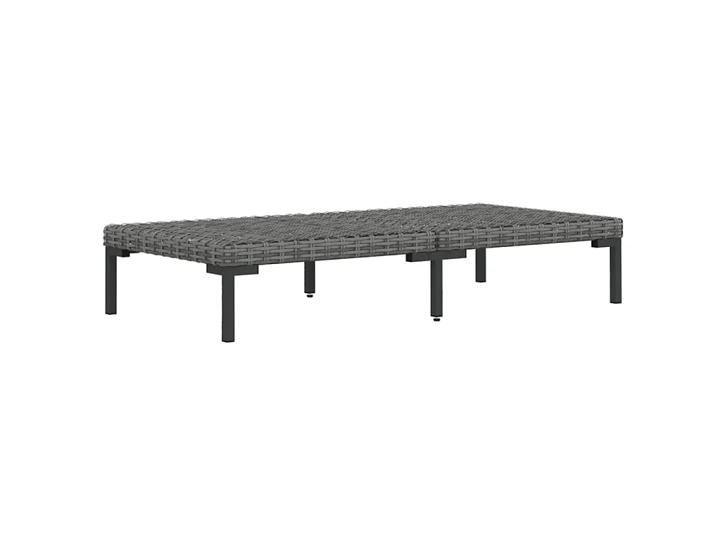 8-tlg. Garten-Lounge-Set mit Kissen Poly Rattan Dunkelgrau