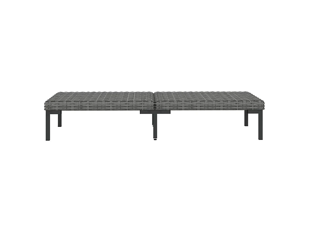 8-tlg. Garten-Lounge-Set mit Kissen Poly Rattan Dunkelgrau