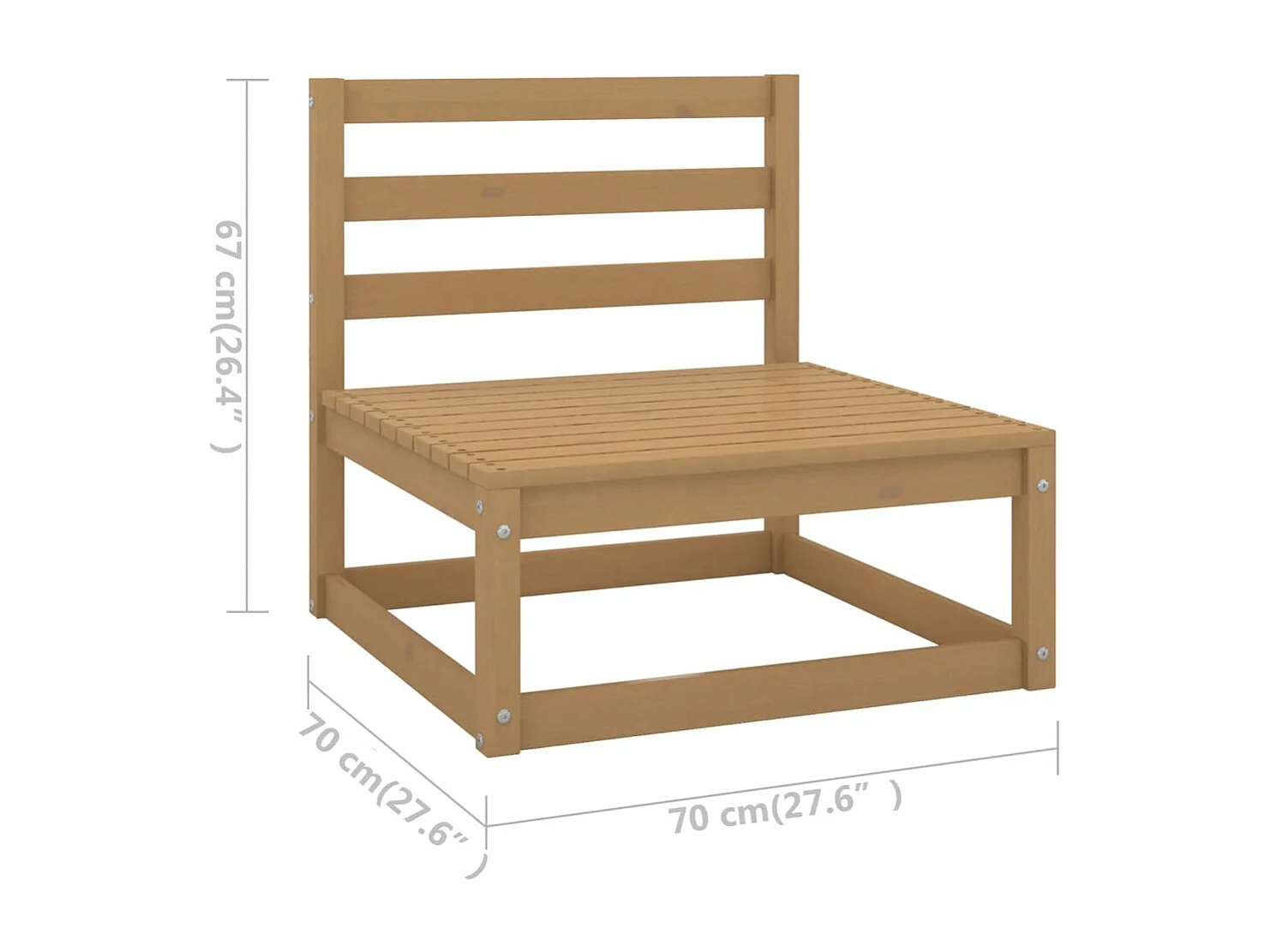 Salon de jardin 13 pcs bois de pin massif