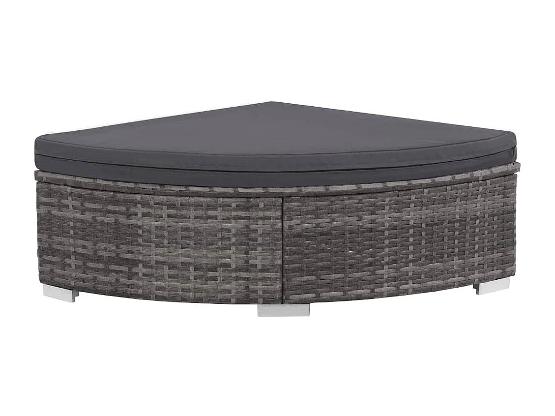 Set da Giardino 6 pz con Cuscini in Polyrattan Grigio