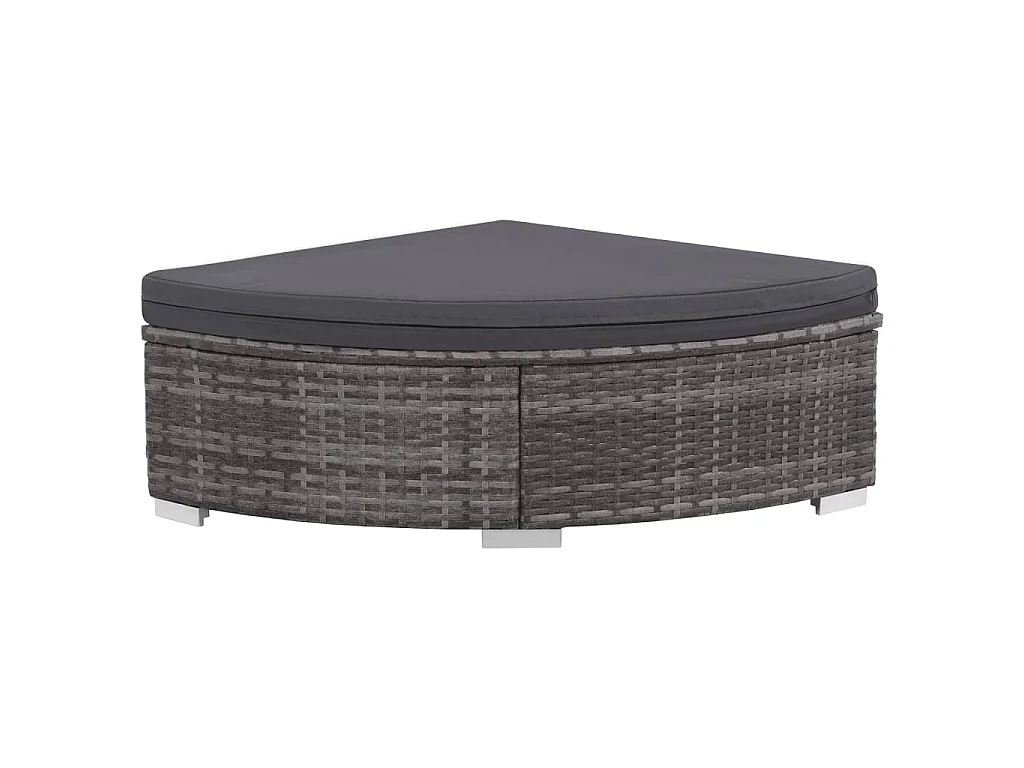6-tlg. Garten-Lounge-Set mit Kissen Poly Rattan Grau