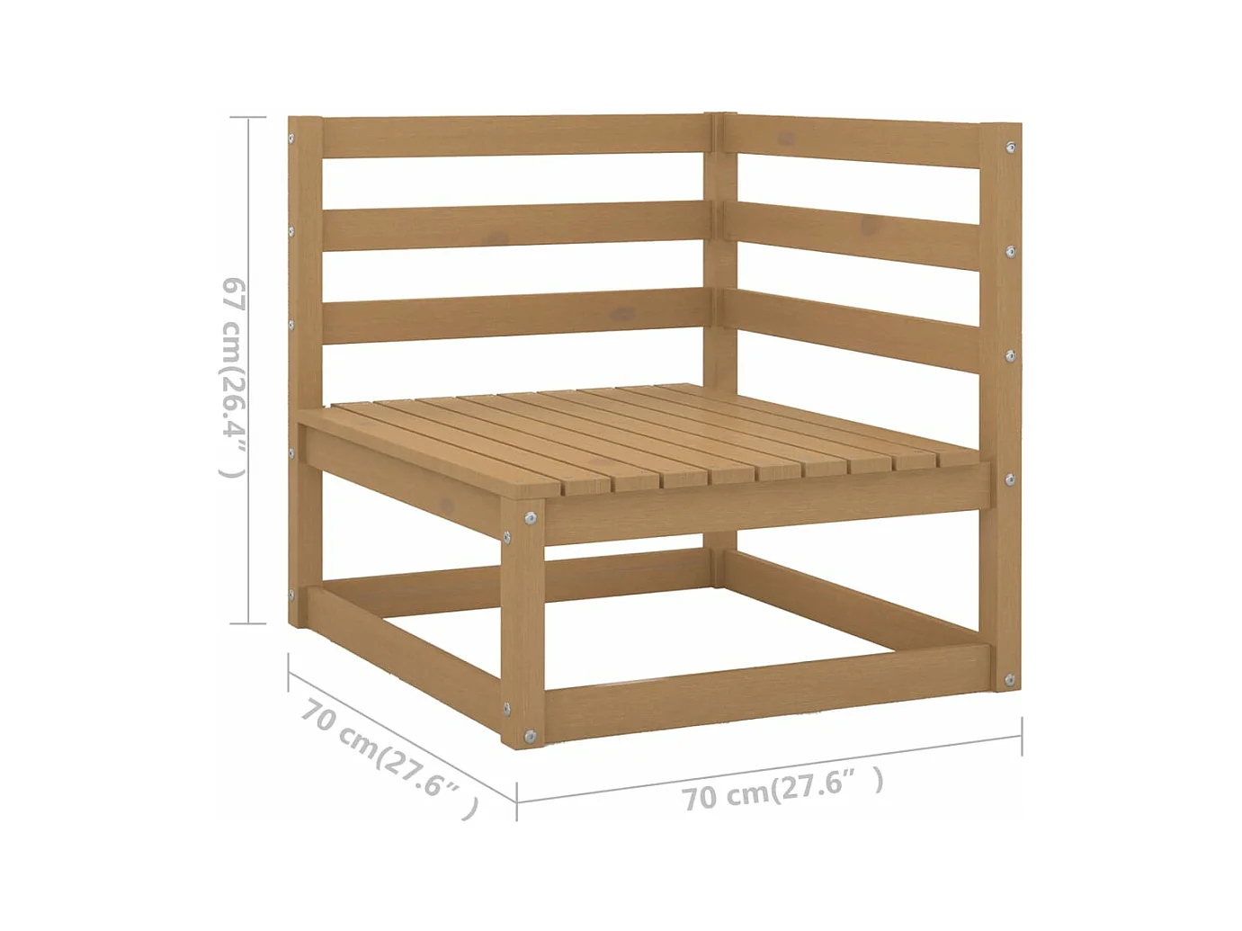 Set Divani da Giardino 9 pz in Legno Massello di Pino