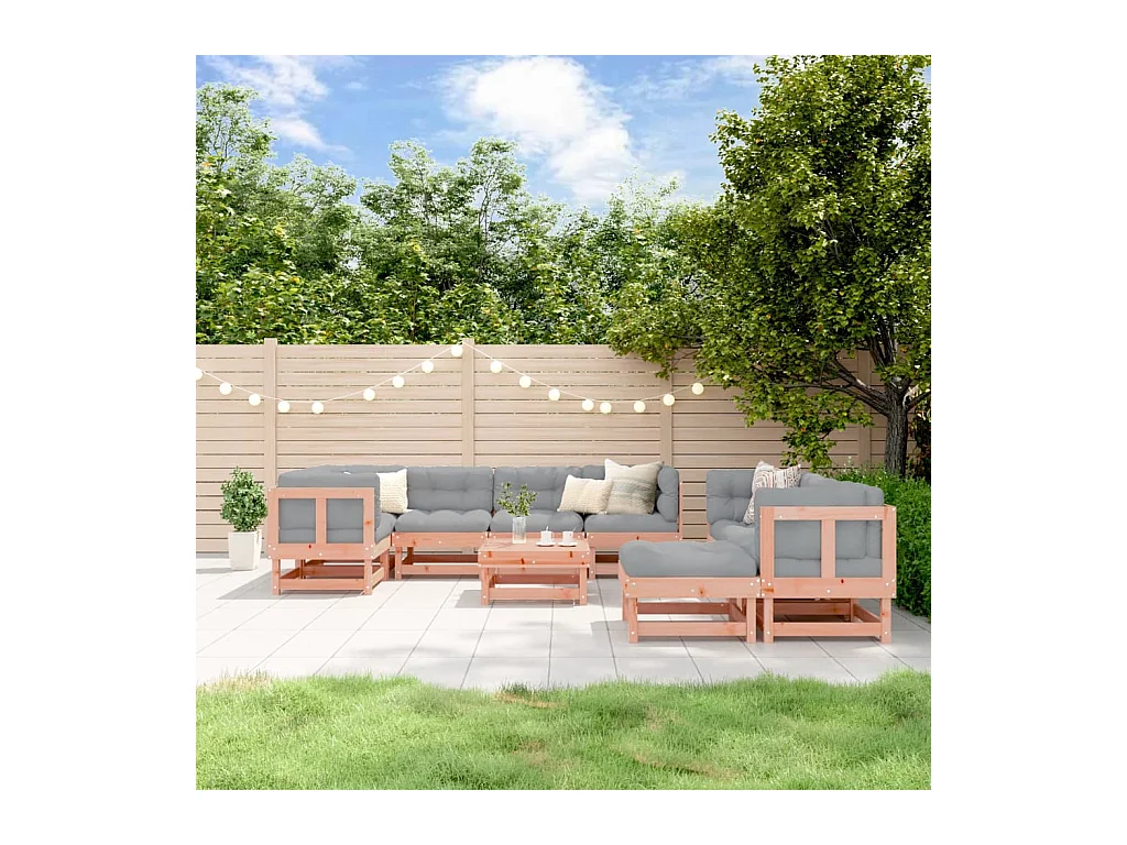 Salon de jardin 10 pcs bois massif douglas