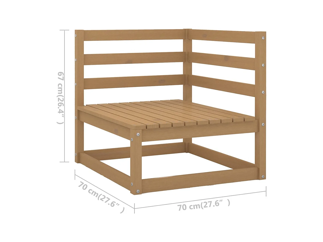 Set Salotto da Giardino 13pz Marrone Ambra Legno Massello Pino